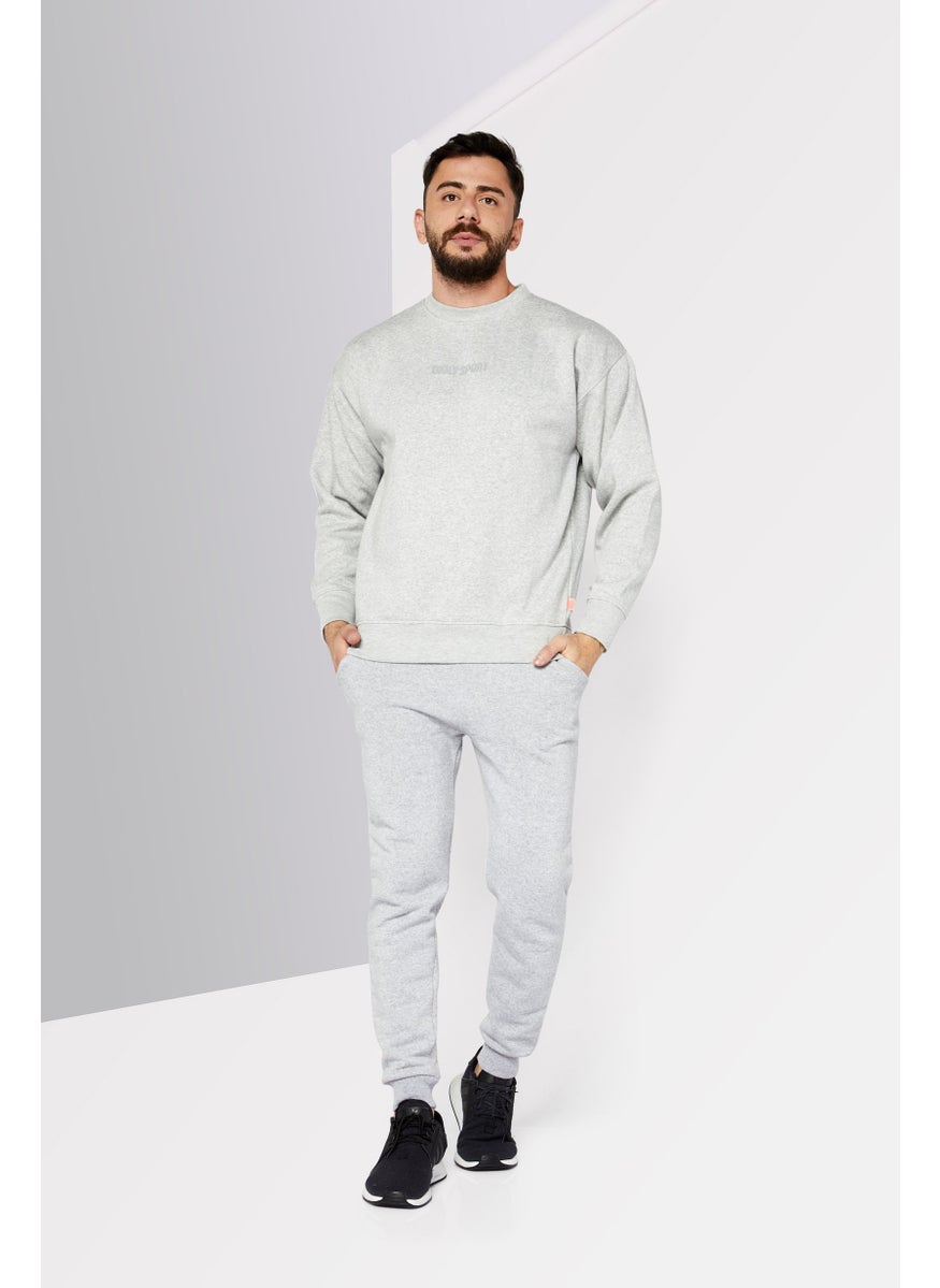 DKNY Sport Men Sportswear Fit Long Sleeves Training Sweatshirt, Silver  - Image 2