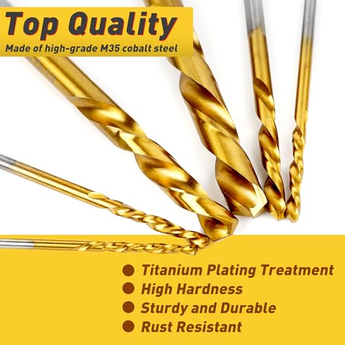 SMJXTOP 7PCS M35 Cobalt Left Hand Drill Bits Set for Removing Broken Stubs, Bolts and Screws, Reverse Twist Drill Bits, 5/64",7/64",5/32",1/4",19/64" - Image 3