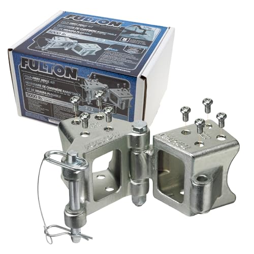 Fulton HDPB330101 Fold-Away Hinge Kit, Bolt On, 5,000 lbs. Capacity, 3 Inch x 3 Inch, Silver, Includes all mounting hardware - Image 1