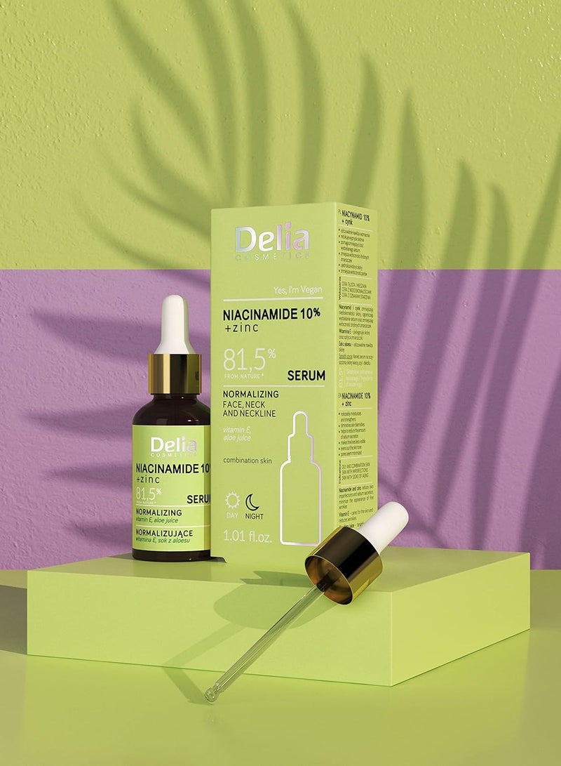 Delia Cosmetics Niacinamide 10% + Zinc Serum Normalizing Face, Neck And Neckline 30ml  - Image 3