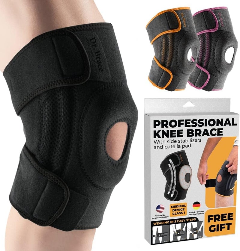 DR. BRACE ELITE Knee Brace with Side Stabilizers & Patella Gel Pads for Maximum Knee Pain Support and fast recovery for men and women-Please Check How To Size Video (Pluto, X-Large) - Image 1