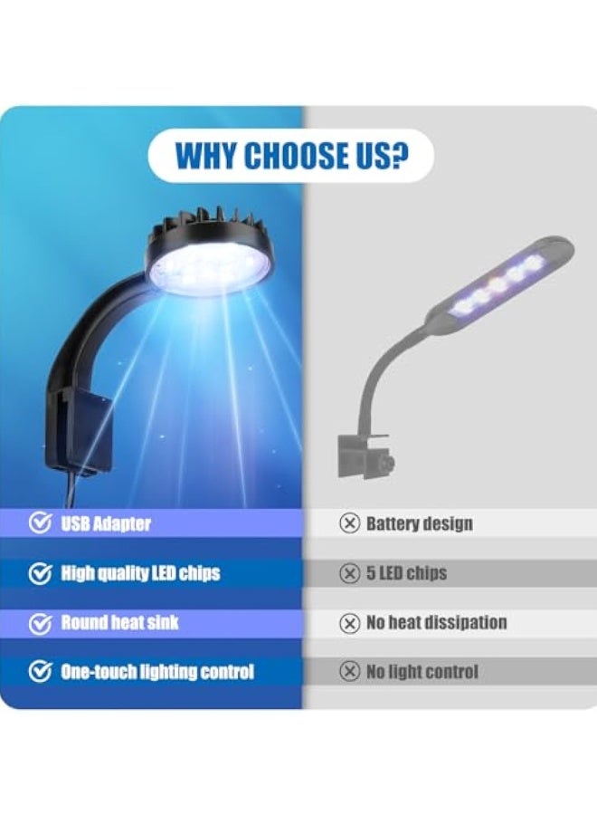 LED Fish Tank Light, Full Spectrum Aquarium Light with Waterproof Fixing Clip, 5W USB Fish Lamp Aquarium Lighting, for Small Fish Tank, Freshwater and Planted Tank(Adapter Not Included,Energy Class E)  - Image 3