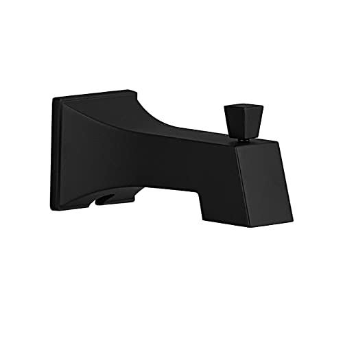 Weirun Bathtub Faucet Tub Spout Shower System Faucet Set Replacement Part Bathroom Extra Long Bath Tub Water Outlet Spout Square Slip-On Diverter for 1/2 inch Copper Tube Matte Black - Image 1