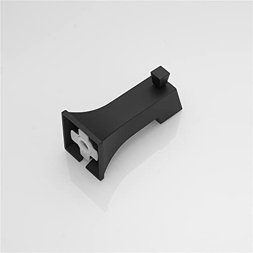 Weirun Bathtub Faucet Tub Spout Shower System Faucet Set Replacement Part Bathroom Extra Long Bath Tub Water Outlet Spout Square Slip-On Diverter for 1/2 inch Copper Tube Matte Black - Image 4