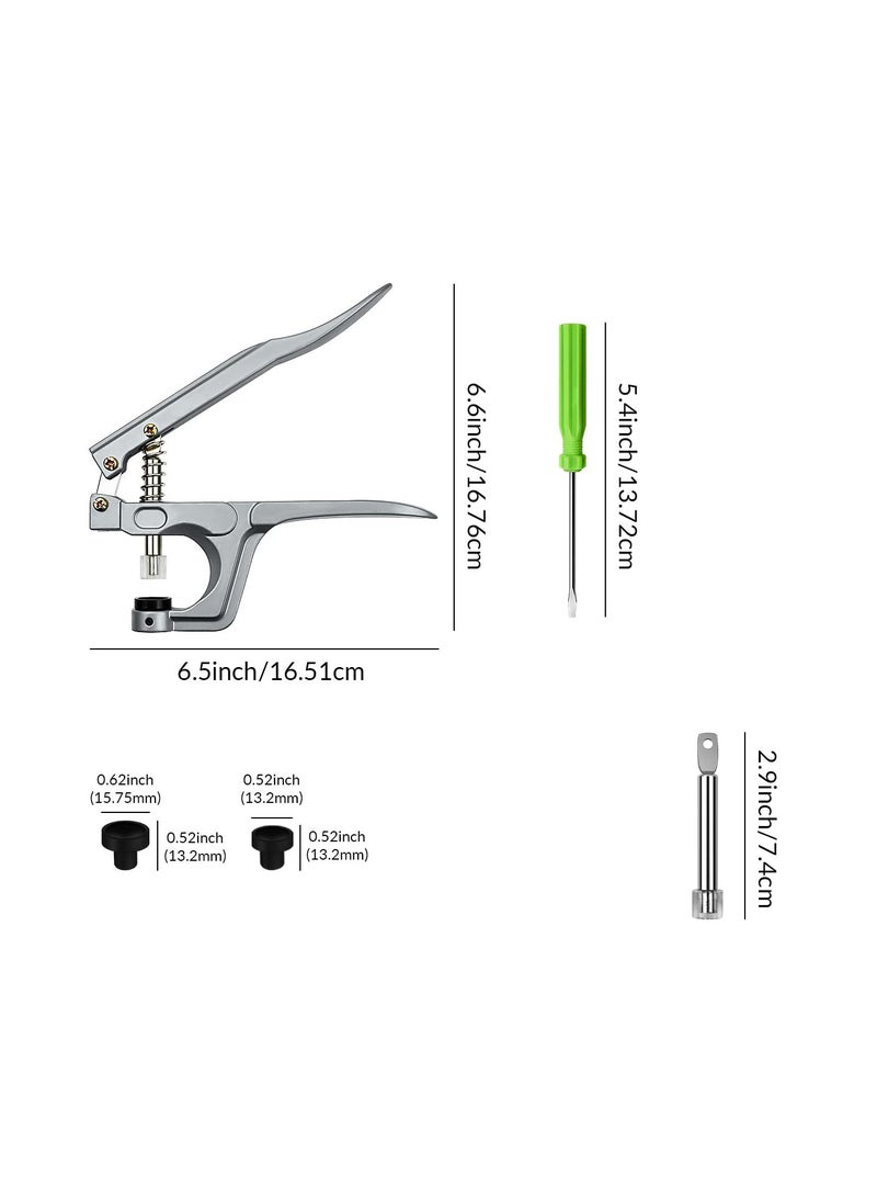 SOLARAE Handheld Snap Pliers Tool for Crafts and Clothing, No-Sew Snap Fastener Press Attacher for T3, T5, T8 Snaps, Metal Press Pliers for Easy Fastening and Crafting. - Image 3