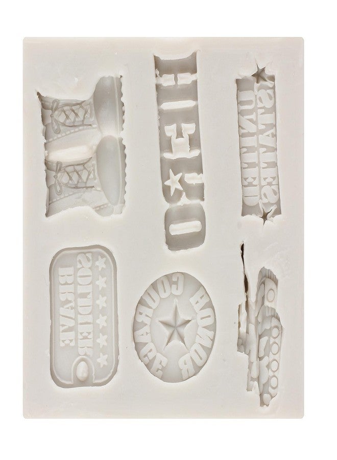QDMOLDS Soldier Hero Army Tank Silicone Mold Army Boots Badge Fondant Molds for Cake Decorating Cupcake Topper Candy Chocolate Polymer Clay Gum Paste - Image 4