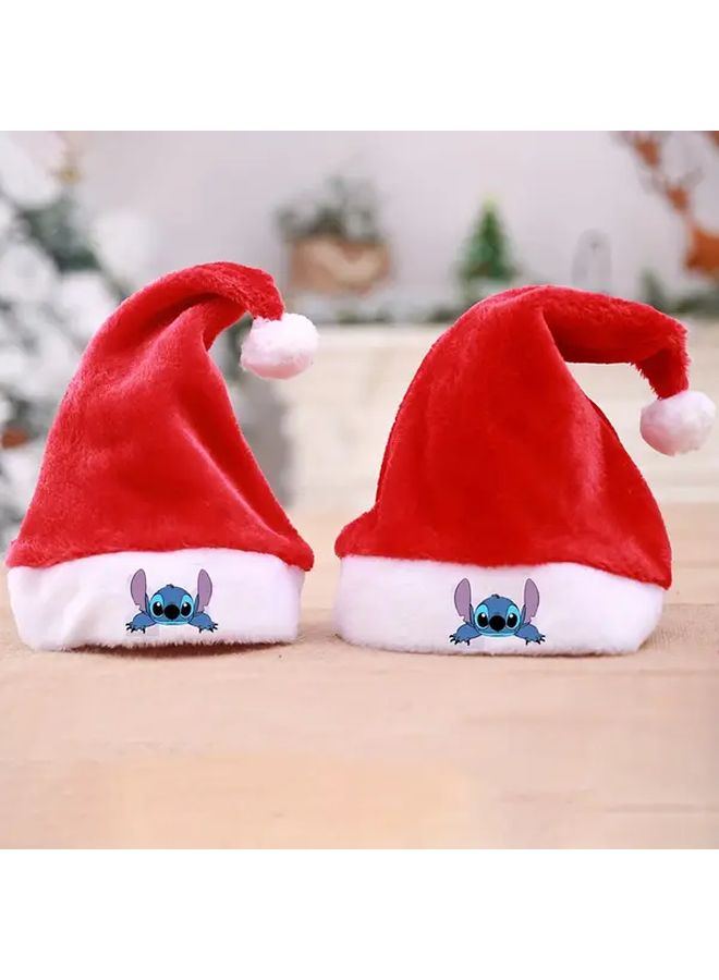 Stitch Christmas Hat Small Holiday Season Santa Hat Soft Fabric Festive Headwear - Image 3