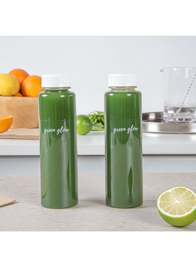 Restaurantware 1.9 × 1 بوصة ملصقات زجاجات عصير مضيئة خضراء، 100 ملصق ذاتي اللصق للزجاجات - مقاومة للتكثف، لأكياس المشروبات، شفافة مع خط أبيض ملصقات بلاستيكية مقاومة للماء - Image 3