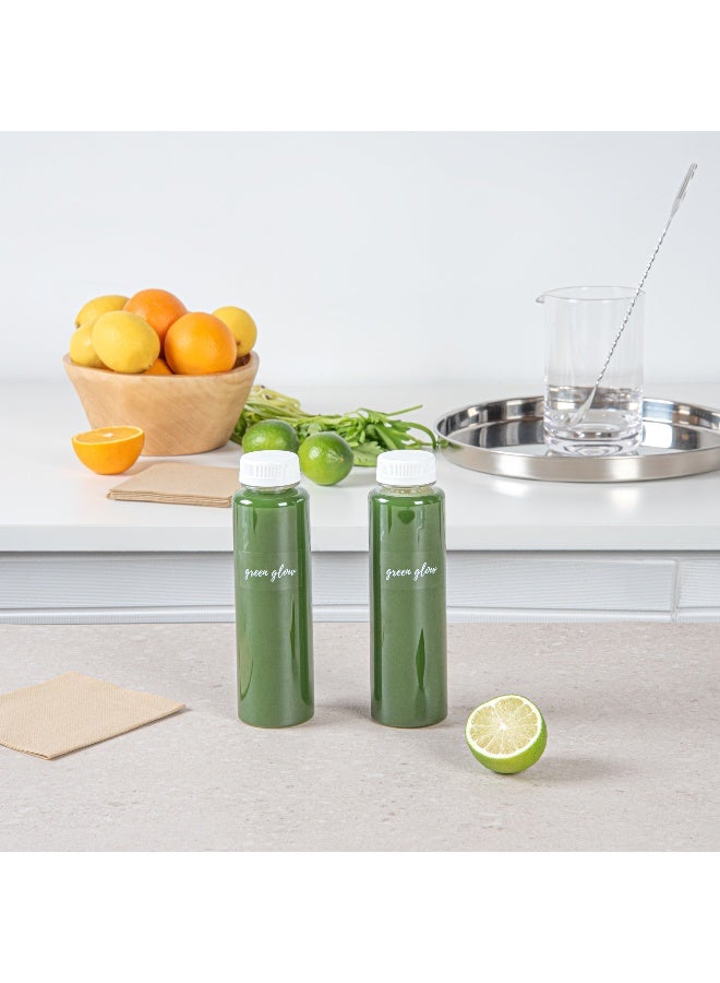 Restaurantware 1.9 × 1 بوصة ملصقات زجاجات عصير مضيئة خضراء، 100 ملصق ذاتي اللصق للزجاجات - مقاومة للتكثف، لأكياس المشروبات، شفافة مع خط أبيض ملصقات بلاستيكية مقاومة للماء - Image 4