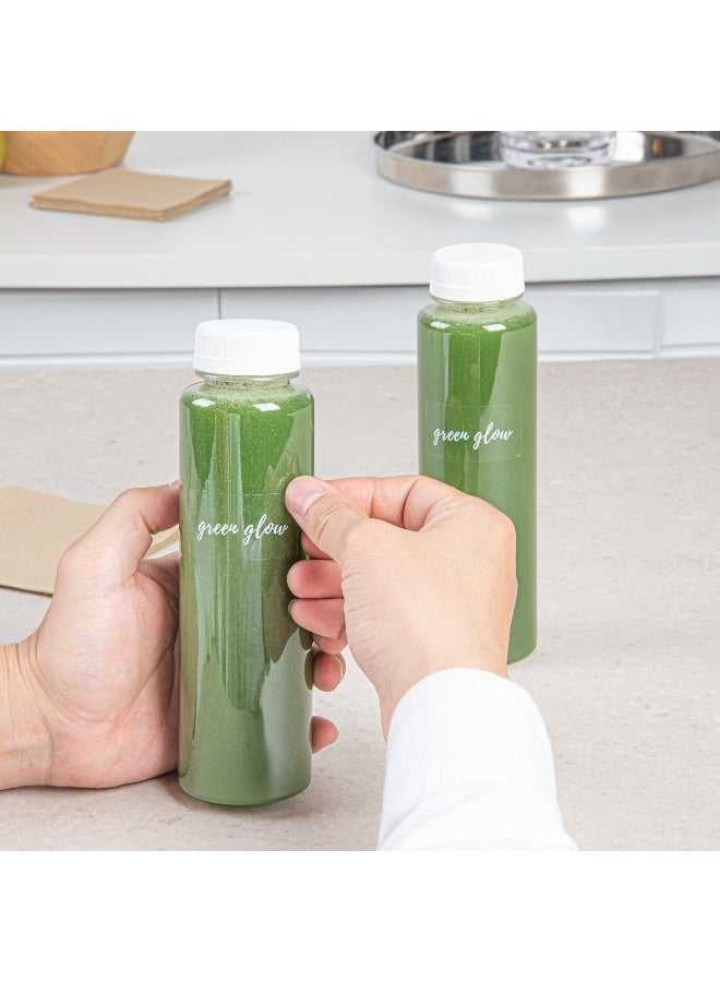 Restaurantware 1.9 × 1 بوصة ملصقات زجاجات عصير مضيئة خضراء، 100 ملصق ذاتي اللصق للزجاجات - مقاومة للتكثف، لأكياس المشروبات، شفافة مع خط أبيض ملصقات بلاستيكية مقاومة للماء - Image 5