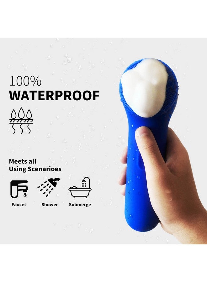 NågraCoola V-Sonic Face Scrubber, Någracoola 3.0 Facial Cleansing Brush, Waterproof & Rechargeable Face Scrub Brush For Men & Women With 3 Brushes, 3 Intensities, 2 Action Modes - Blue  - Image 4