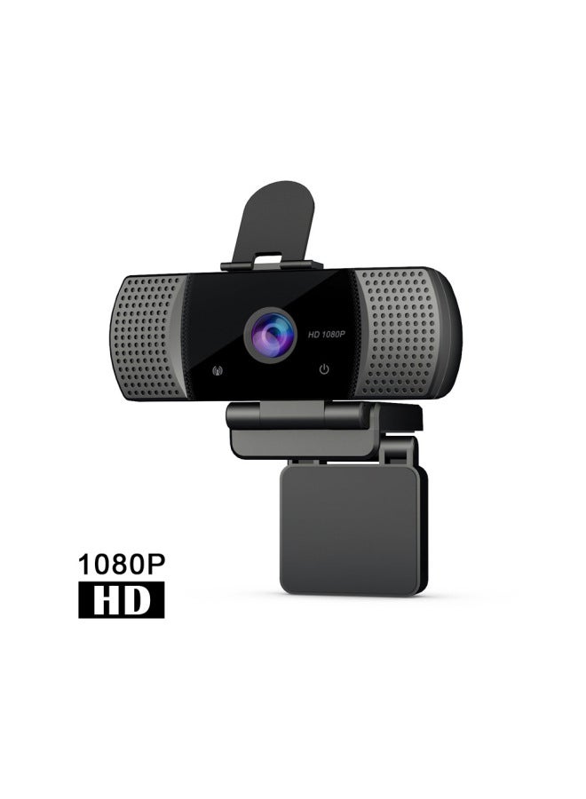 1080p Network HD Camera Video Conference With Microphone Live Camera Online Class Home Drive-Free-Color:Black - Image 1