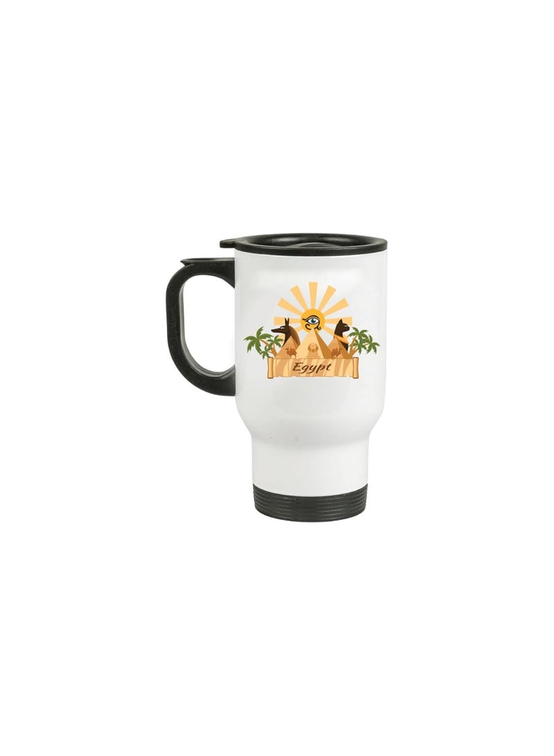 Egypt Skyline Travel Mug-Celebrate Egypt's National Day With This Skyline Travel Mug-Perfect For Egypt Independence Day-Gift For Any Egyptian - Image 1