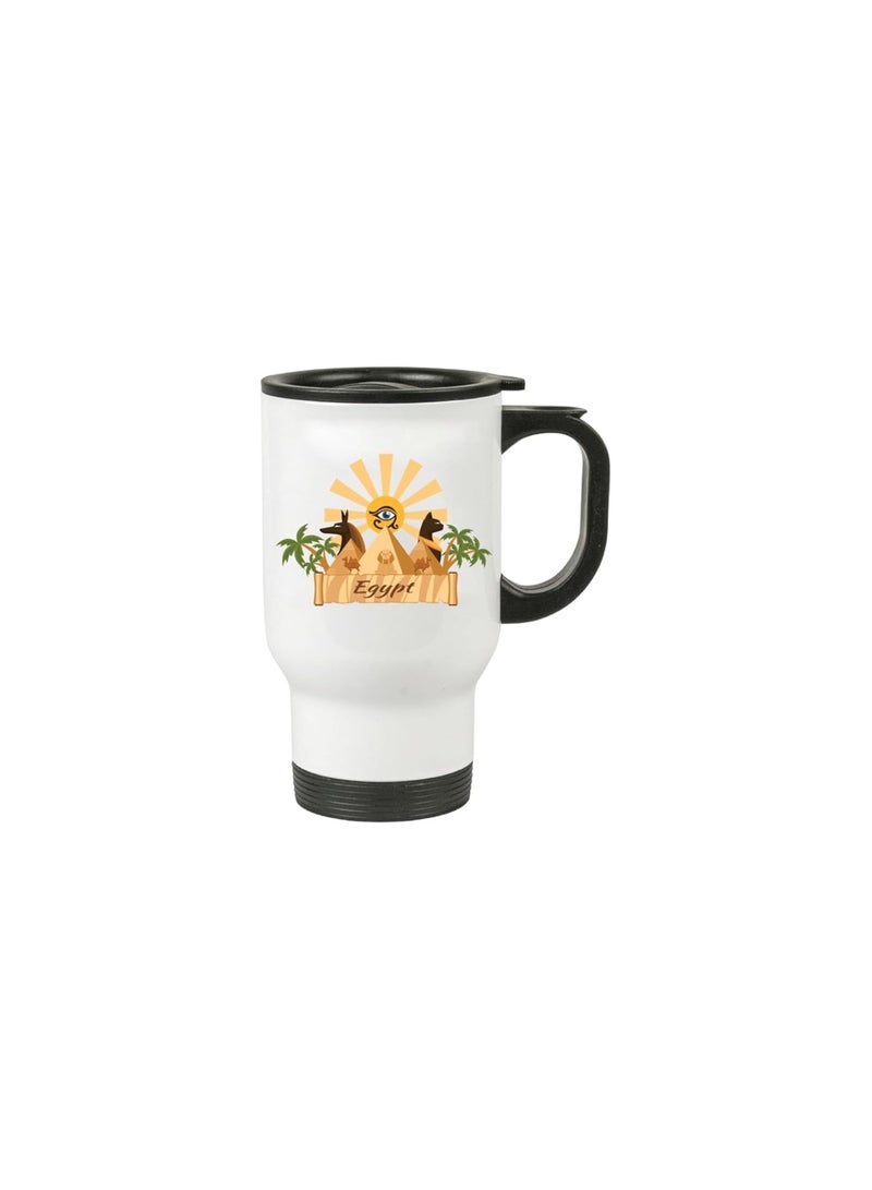 Egypt Skyline Travel Mug-Celebrate Egypt's National Day With This Skyline Travel Mug-Perfect For Egypt Independence Day-Gift For Any Egyptian - Image 2