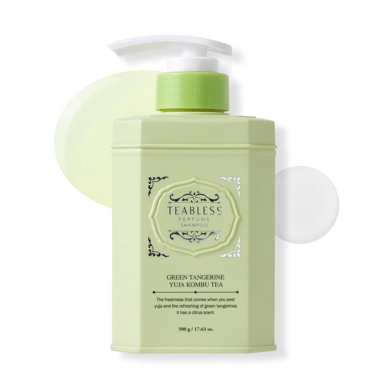 Green Tangerine Yuja Kombu Tea Perfume Shampoo, Moisturizing, Soothing for Sensitive Scalp, Vegan Hair Loss Shampoo, Hair Care with Biotin, Citrus Woody Scent