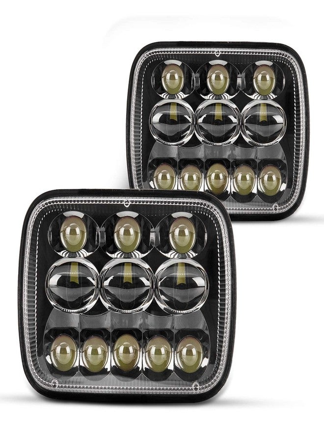 Torchbeam مصابيح أمامية LED من Torchbeam مقاس 7x6، أكثر سطوعًا بنسبة 180%، مصابيح أمامية LED مُحسّنة مقاس 5x7 بتقنية الإضاءة المغلقة مع شعاع عالي ومنخفض، H6054، بديل لمصابيح جيب YJ شيروكي XJ سافانا للشاحنات مع محولات H4، قطعتان - Image 1
