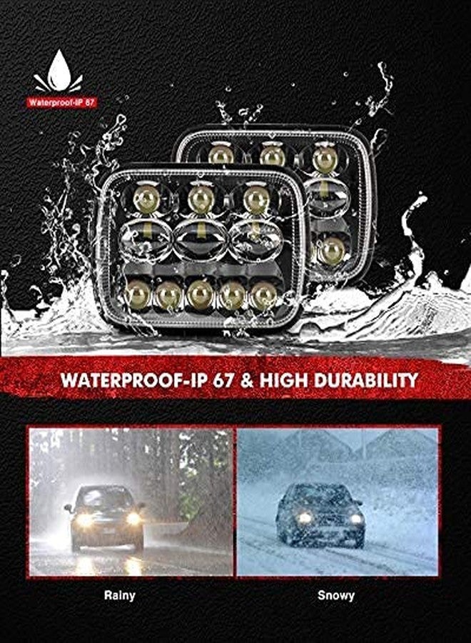 Torchbeam مصابيح أمامية LED من Torchbeam مقاس 7x6، أكثر سطوعًا بنسبة 180%، مصابيح أمامية LED مُحسّنة مقاس 5x7 بتقنية الإضاءة المغلقة مع شعاع عالي ومنخفض، H6054، بديل لمصابيح جيب YJ شيروكي XJ سافانا للشاحنات مع محولات H4، قطعتان - Image 5