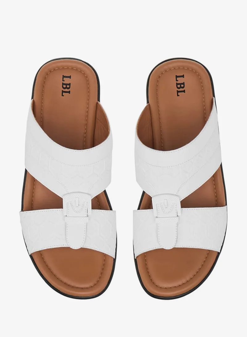 LBL by Shoexpress Men's Textured Slip-On Arabic Sandals with Buckle Detail Ramadan Collection