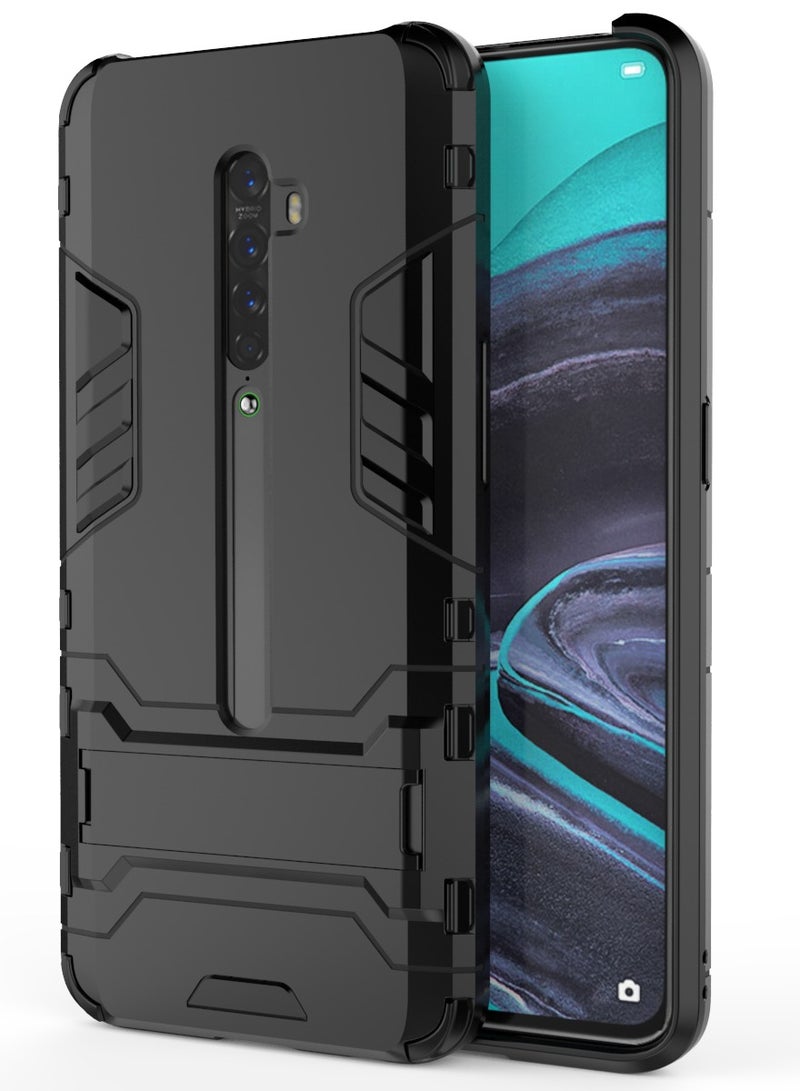 جراب حمايه مقاوم للصدمات مع مسند في الظهر متوافق مع Oppo Reno 2 ( اسود ) - Image 1
