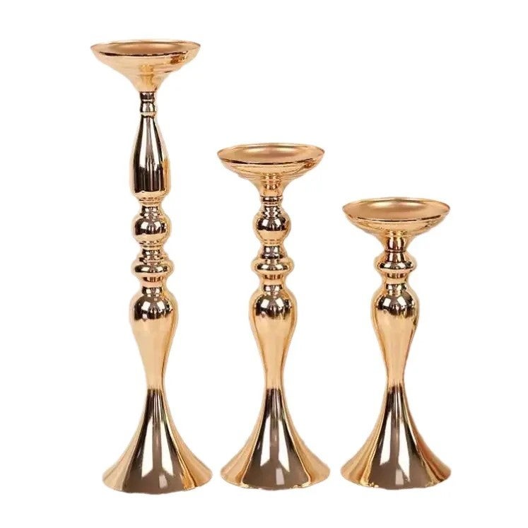 Y&D Elegant Metal Vases - Gold Wedding Road Lead Vase Stand Centerpieces for European Style Decor - Image 3