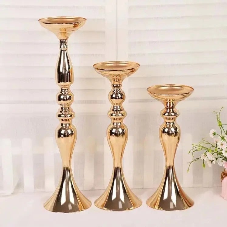 Y&D Elegant Metal Vases - Gold Wedding Road Lead Vase Stand Centerpieces for European Style Decor - Image 2