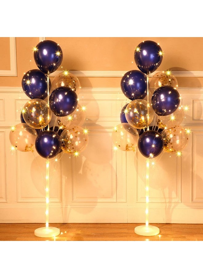 Sosation 2 Set Floor Balloon Column Stand Kit With 40 Pcs Balloons Balloon Holder Centerpieces Balloon Tower With Led Light Suitable For Holiday Party Baby Shower Birthday Wedding (Navy Blue) - Image 1