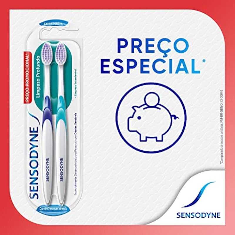 Sensodyne Deep Cleaning Extra Soft Toothbrush for Sensitive Teeth - Kit of 2 - Image 3