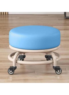 DubaiGallery Low Stool with Wheels Heavy-Duty Round Low Stool 360-Degree Rotation Universal Wheels Low Rolling Stool for Home,Low Roller Stools,Rolling Stool Seats with Mute Wheels 
