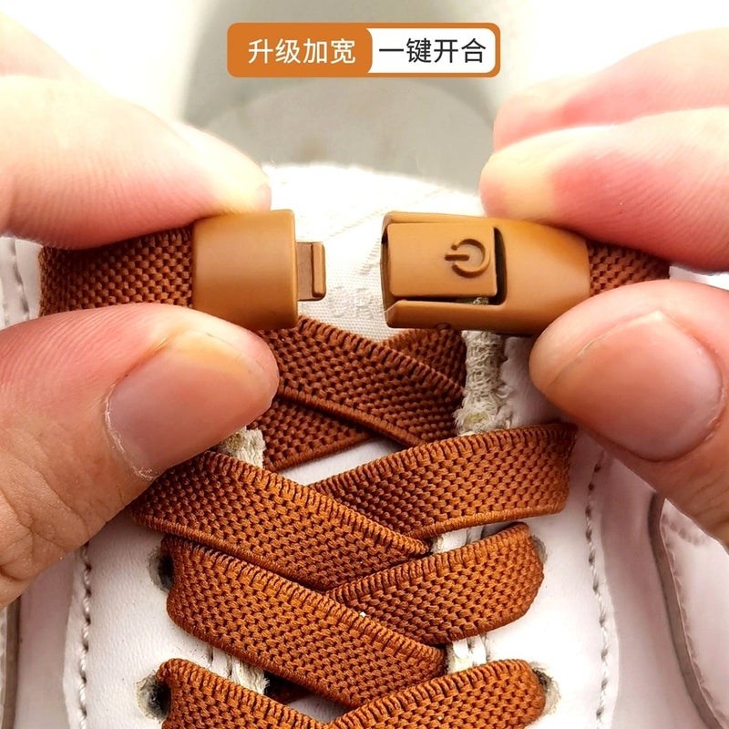 8Mm Tie-Free Lazy Shoelace Buckle Elastic 8Mm Wide Shoelace Rope Men'S Children'S Tie-Free Fixer - Image 2