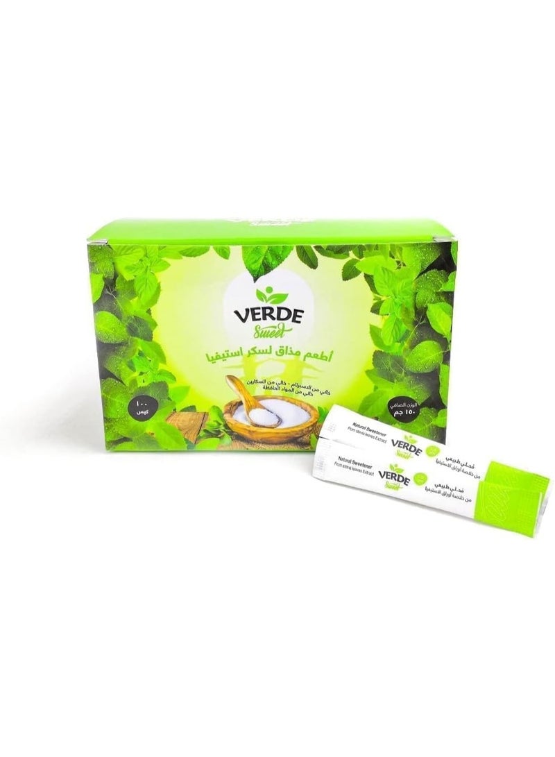VERDE Sweet Stevia Sugar Natural Sweetener 100 Sachets - Image 4