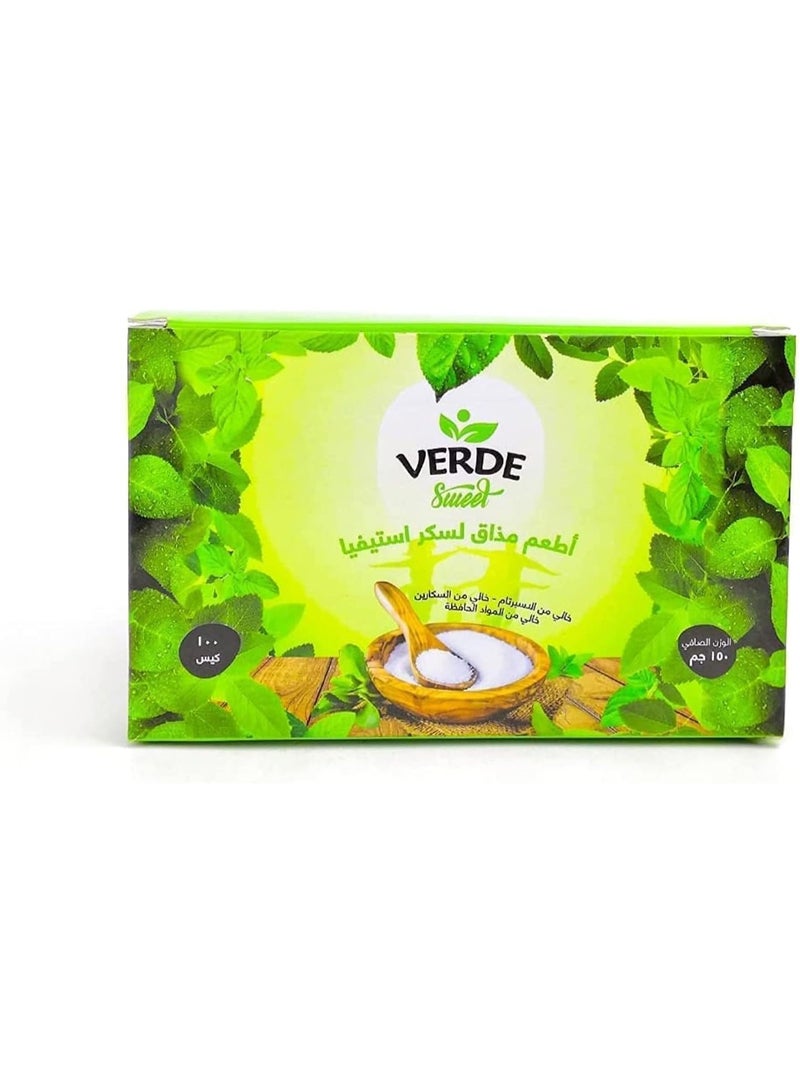 VERDE Sweet Stevia Sugar Natural Sweetener 100 Sachets - Image 3