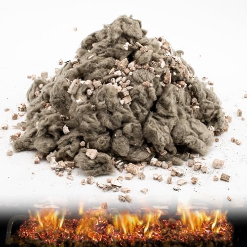 TOSRWGLL Glowing Embers Rock Wool & Mica Flakes,Gas Fireplace Embers for Gas Log Sets,Natural Gas,Propane,Vented,Unvented Indoor Fireplace,8 Oz Bag Wool Embers for Stunning Fireplace Ambiance - Image 1