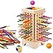 Relaxgiant Montessori Wooden Board Game with Colorful Sticks Dice Balls Math Counting Educational Toy for 36 Year Olds Motor Skills for Family Travel Fun Gift for Game NightSquare - Image 2