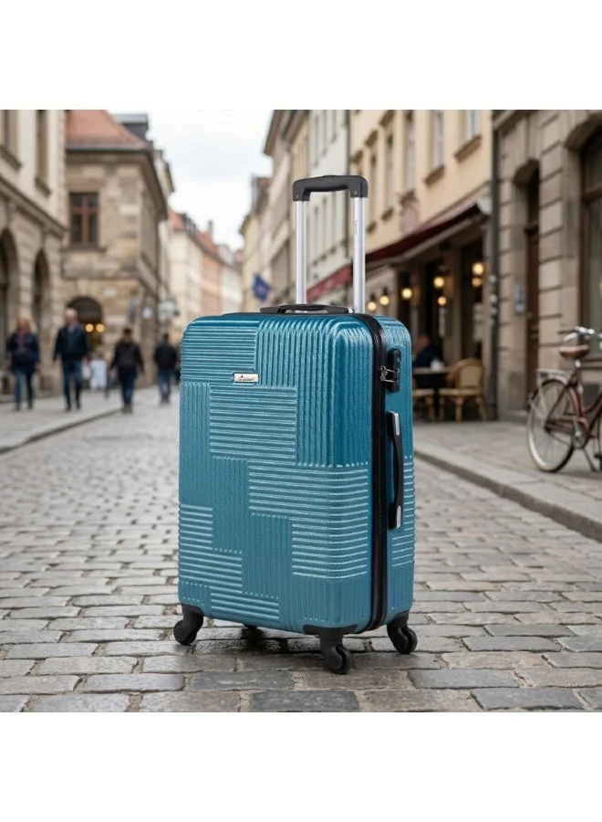 SENATOR Light Blue Hard Shell Travel Bags Trolley Luggage Set of 3 Piece Suitcase For Unisex ABS Lightweight with 4 Spinner Wheels KH110 Light Blue  | Best Price UAE