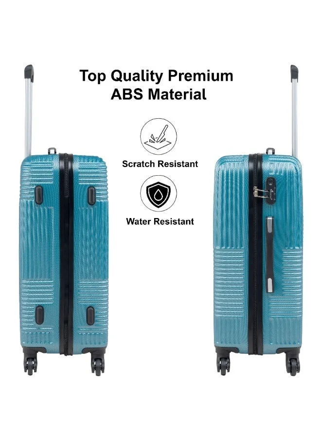 SENATOR Light Blue Hard Shell Travel Bags Trolley Luggage Set of 3 Piece Suitcase For Unisex ABS Lightweight with 4 Spinner Wheels KH110 Light Blue  | Best Price UAE
