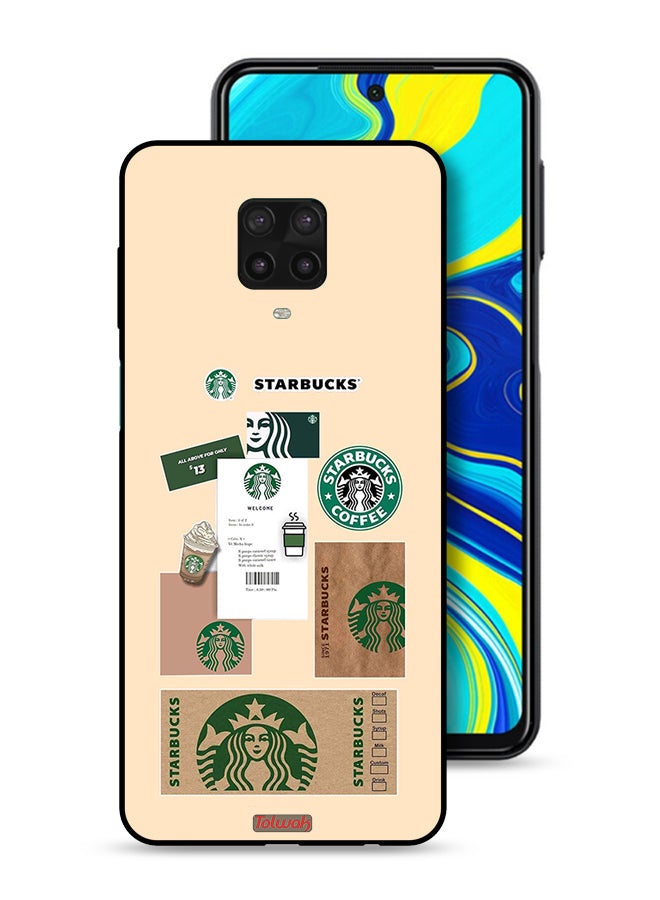Tolwak Xiaomi Redmi Note 9S Protective Case Cover Coffee Sticker - Image 1