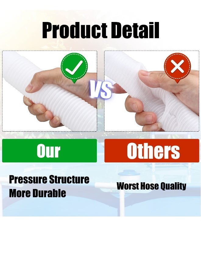 Generic 2 Pack 1.5" Diameter Pool Pump Replacement Hose 59" Long Accessory Pool Hoses Easy to Install for Above Ground Pools Saltwater pool System and Filter Pump White  - Image 3