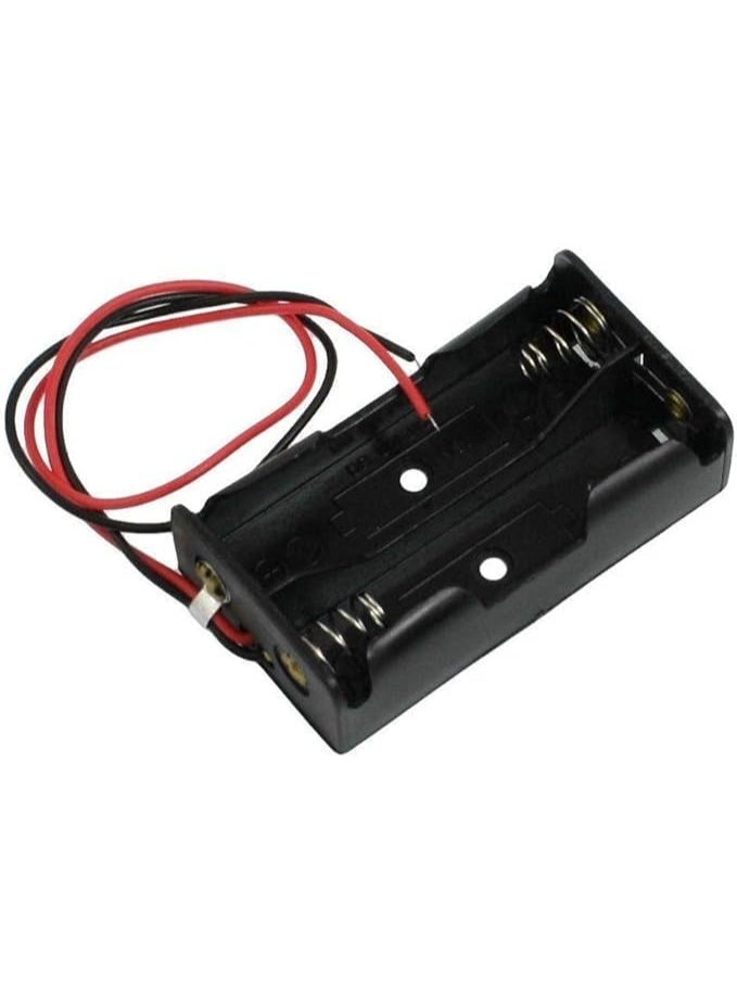 melfi 2 Slot AA Battery Holder with Wire Leads – Plastic Battery Case Box with On/Off Switch (Optional) for DIY Electronics Projects, Arduino, Toys & Power Supply - Image 3