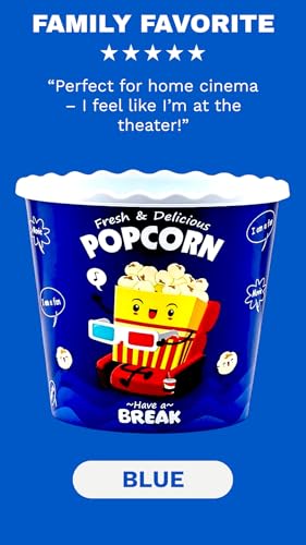 ONONEXPRESS Modern Style Reusable Plastic Popcorn Box/Popcorn Containers/Popcorn Bowls Set for Movie Theater Night - (BPA Free - 6 Pack - 75 oz) (Popcorn Mix A) - Image 2