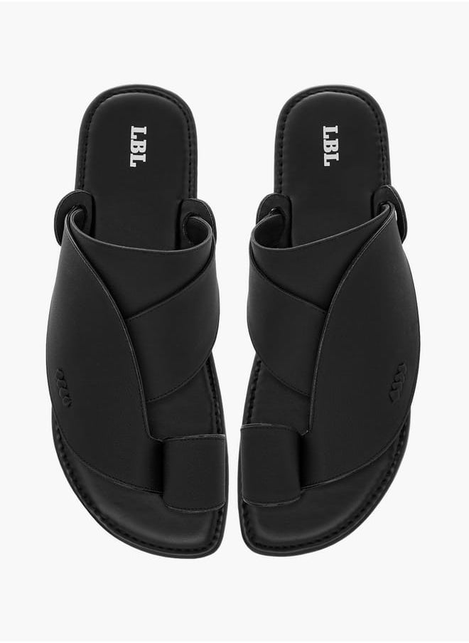 LBL by Shoexpress Men Textured Slip-On Arabic Sandals with Toe Loop Ramadan Collection  - Image 1