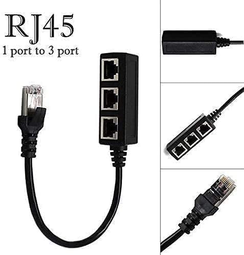 VOOCME RJ45 Ethernet Splitter Cable, RJ45 Y Splitter Adapter 1 to 3 Port Ethernet Switch Adapter Cable for CAT 5 / CAT 6 LAN Socket Connector Cat5 Cat6 Cable - Image 2