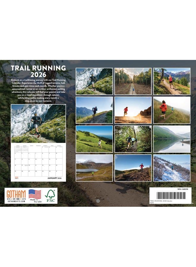 Poster Foundry Trail Running Calendar 2026 Runners Monthly Wall Calender 12 Month | American Made In The USA - Image 2