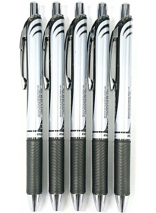 Pentel EnerGel Deluxe RTX Retractable Liquid Gel Pen,0.5mm, Fine Line, Needle Tip, Black Ink-Value set of 5 - Image 2
