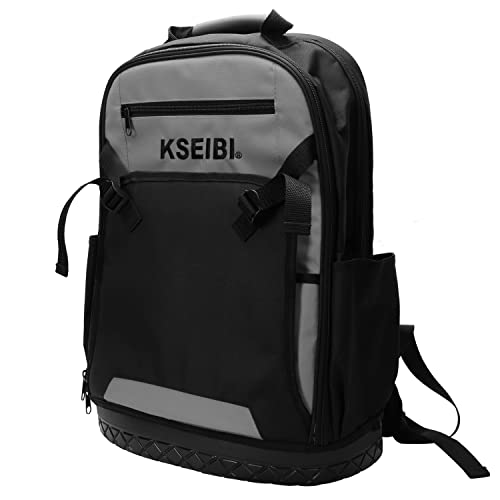 KSEIBI Tool Organizer Backpack HeavyDuty Tool Bag Backpack with Padded Shoulder Back and Waist Straps