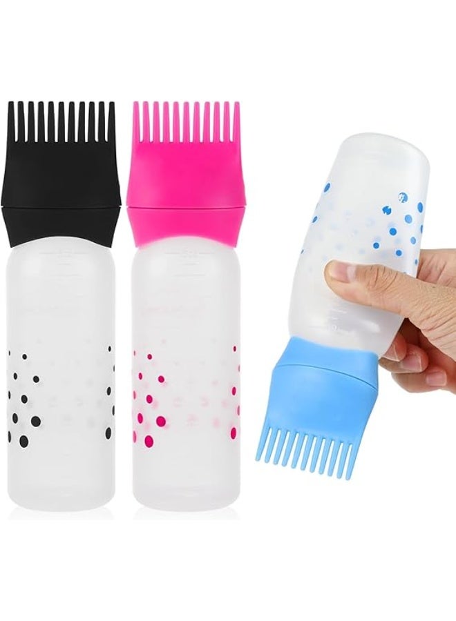 3 Pack Root Comb Applicator Bottles, 6 Ounce Plastic Squeeze Hair Dye Oil Applicators with Graduated Scale - Image 2