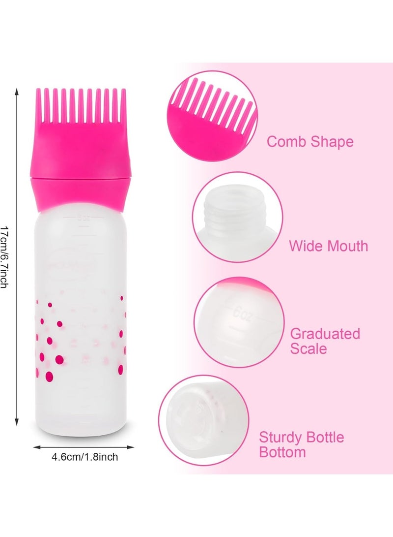3 Pack Root Comb Applicator Bottles, 6 Ounce Plastic Squeeze Hair Dye Oil Applicators with Graduated Scale - Image 4