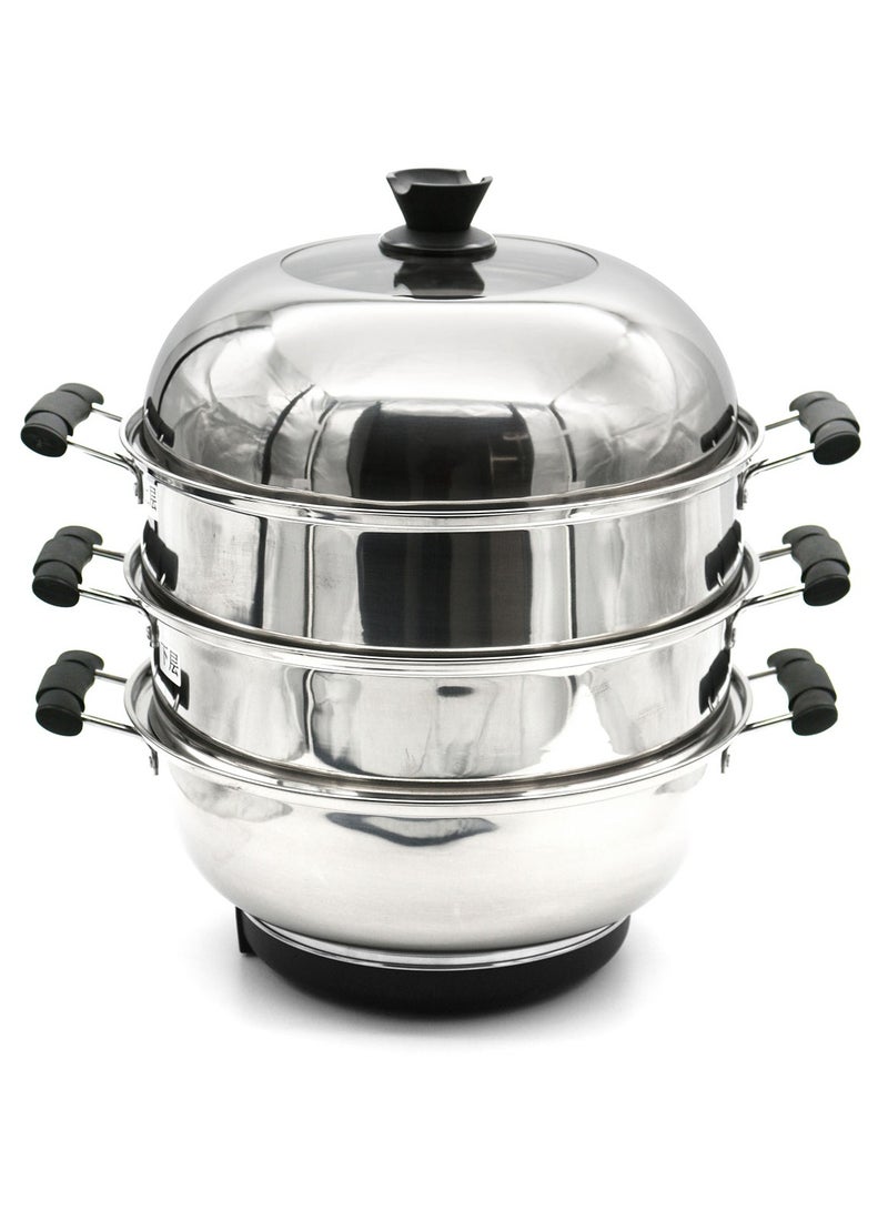 جريس غريس الكهربائية متعددة الوظائف الفولاذ المقاوم للصدأ 3 طبقات الغذاء باخرة الكهربائية مومو باخرة الأرز باخرة المعكرونة باخرة الخضار باخرة للمنزل - Image 2