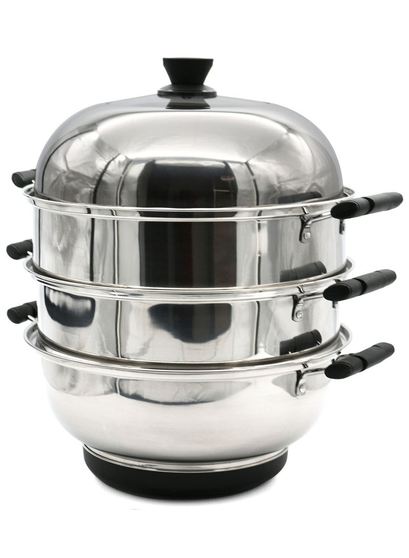 جريس غريس الكهربائية متعددة الوظائف الفولاذ المقاوم للصدأ 3 طبقات الغذاء باخرة الكهربائية مومو باخرة الأرز باخرة المعكرونة باخرة الخضار باخرة للمنزل - Image 3