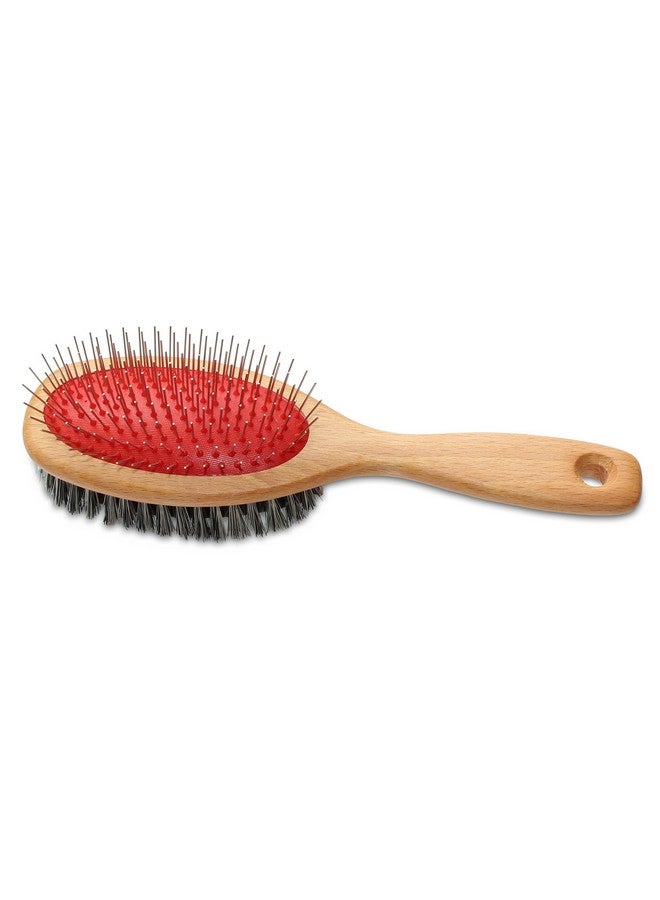 Mars Coat King Mars Professional 1" Pin and Bristle Mane and Tail Brush for Horses, Stainless Steel, Nylon Bristle, Wooden Handle, Made in Germany - Image 1