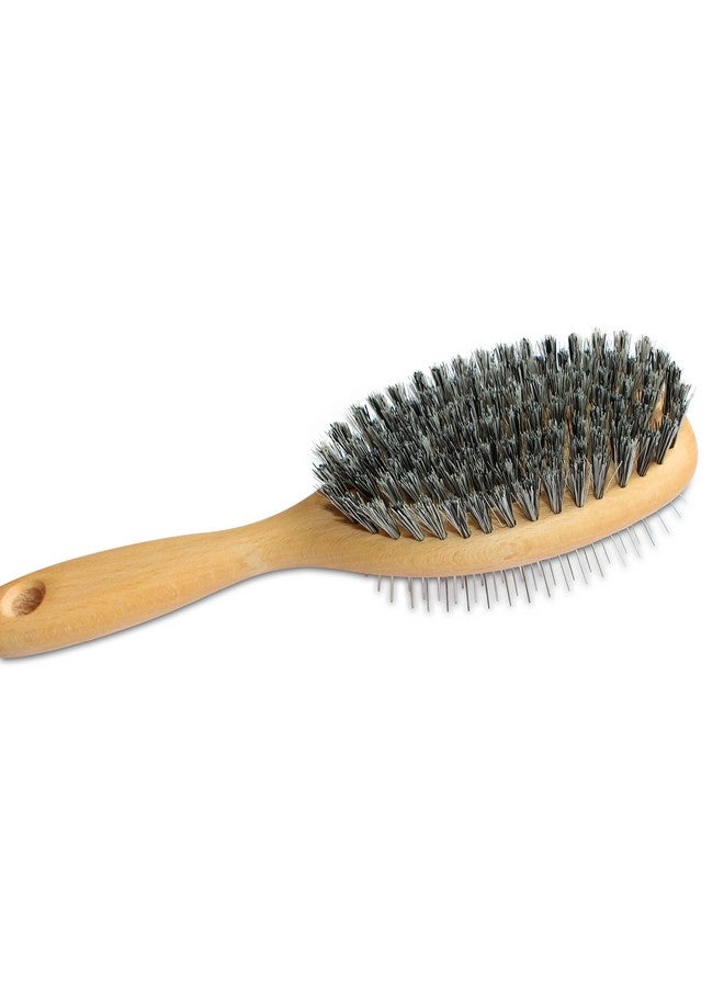 Mars Coat King Mars Professional 1" Pin and Bristle Mane and Tail Brush for Horses, Stainless Steel, Nylon Bristle, Wooden Handle, Made in Germany - Image 2